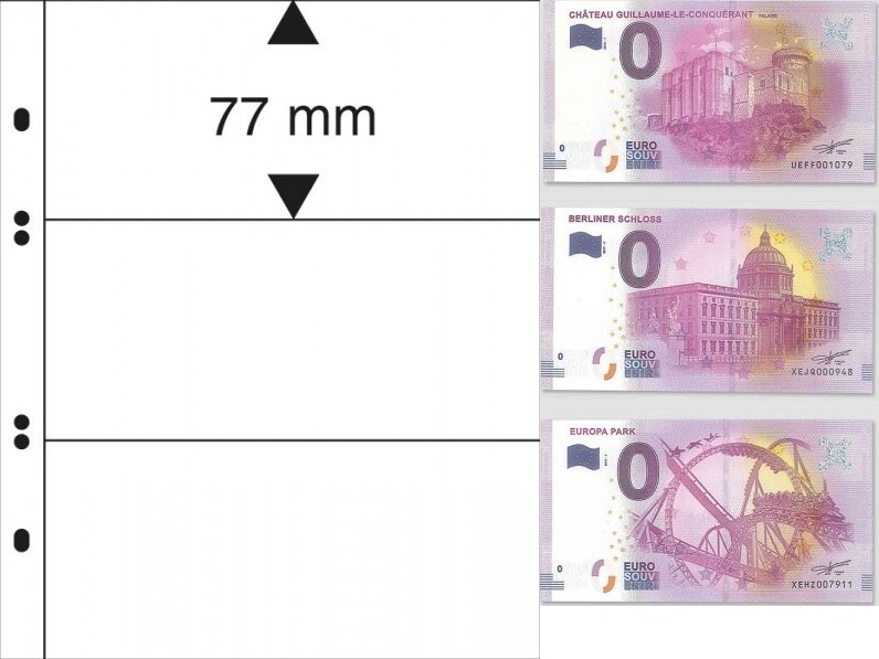 Multi collect Blätter mit 3 Streifen (77 mm), glasklar, 10er-Packung