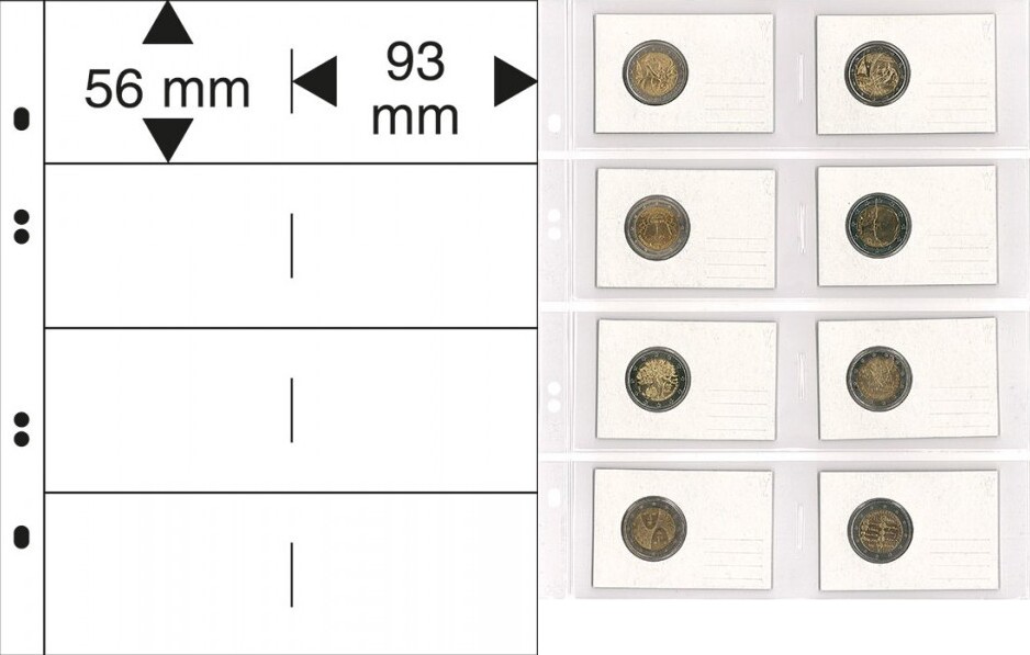Multi collect Blätter mit 8 Taschen (93 x 56 mm), glasklar, 10er-Packung