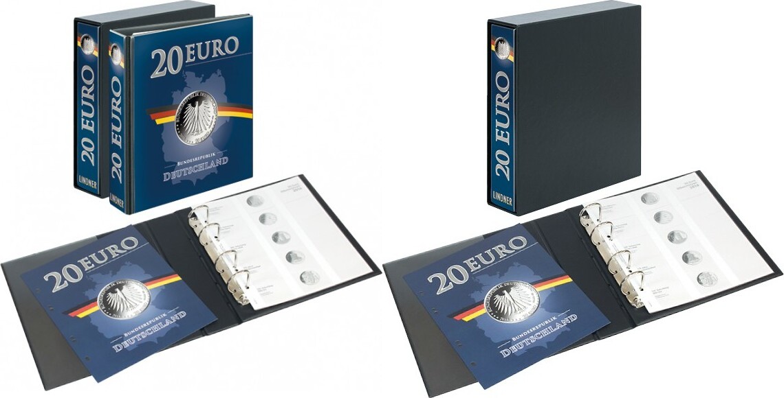 PUBLICA M Vordruckalbum 20 Euro-Silbermünzen Deutschland inkl. Kassette