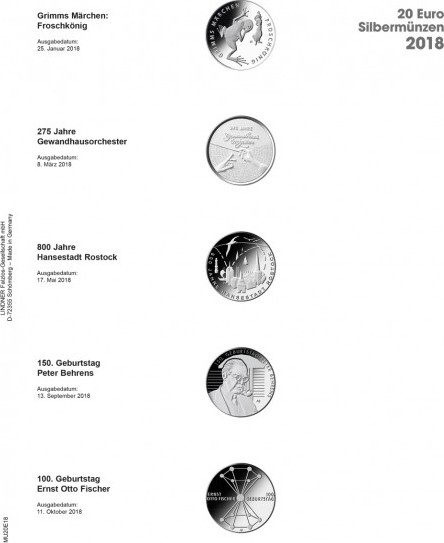 Multi collect Vordruckblatt für 20 Euro-Silbermünzen Bundesrepublik Deutschland 2018