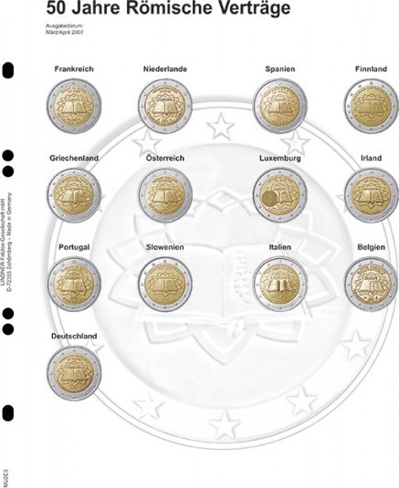 Multi Collect Vordruckblatt für 2 Euro-Gedenkmünzen: Gemeinschaftsausgabe Römische Verträge