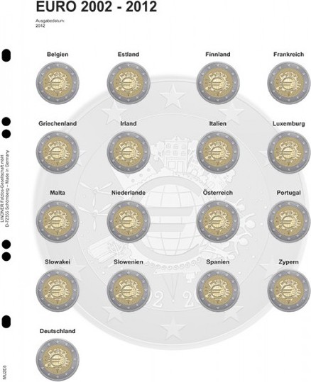 Multi Collect Vordruckblatt für 2 Euro-Gedenkmünzen: Gemeinschaftsausgabe 10 Jahre Euro Bargeld