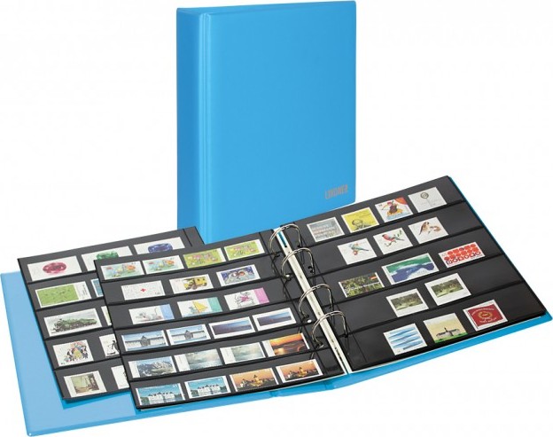 PUBLICA M COLOR Briefmarken-Einsteckalbum mit 10 beidseitig bestückbaren Folien-Einsteckblättern in zwei Ausführungen-Nautic (bl
