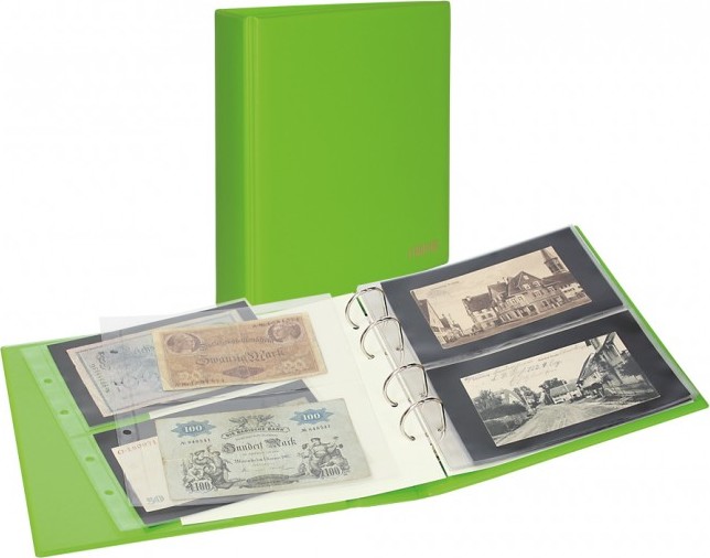 PUBLICA M COLOR Banknotenalbum mit 10 beidseitig bestückbaren Folienblättern in zwei Ausführungen-Spring (grün)