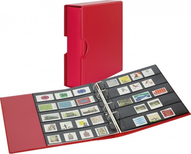 PUBLICA M COLOR Briefmarken-Einsteckalbum mit 10 beidseitig bestückbaren Folien-Einsteckblättern in zwei Ausführungen-Berry (rot