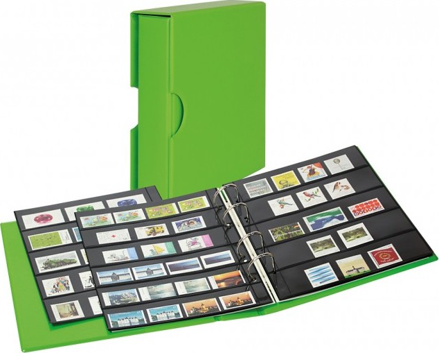 PUBLICA M COLOR Briefmarken-Einsteckalbum mit 10 beidseitig bestückbaren Folien-Einsteckblättern in zwei Ausführungen-Spring (gr