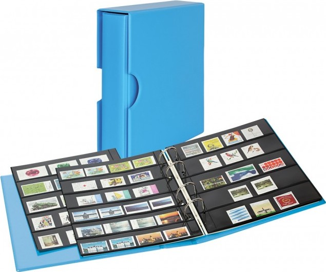 PUBLICA M COLOR Briefmarken-Einsteckalbum mit 10 beidseitig bestückbaren Folien-Einsteckblättern in zwei Ausführungen-Nautic (bl