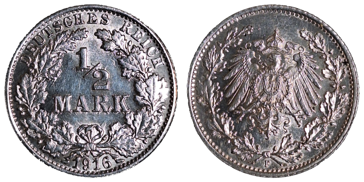 1/2 Mark 1916 F J 016 prfr