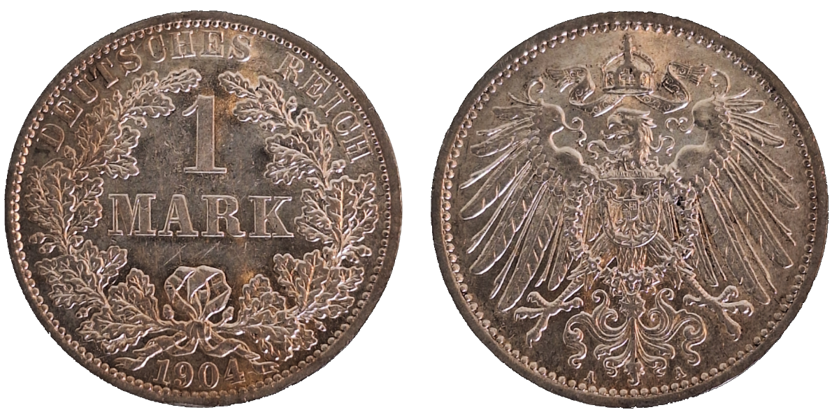 1 Mark Vorzüglich+ 1904 A