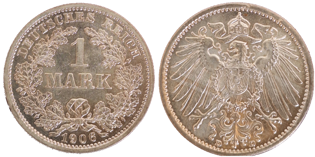 1 Mark 1907 D stgl. TOP !!!!