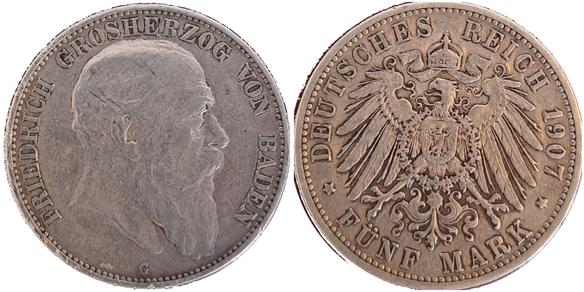 5 Mark 1907 G Baden SS