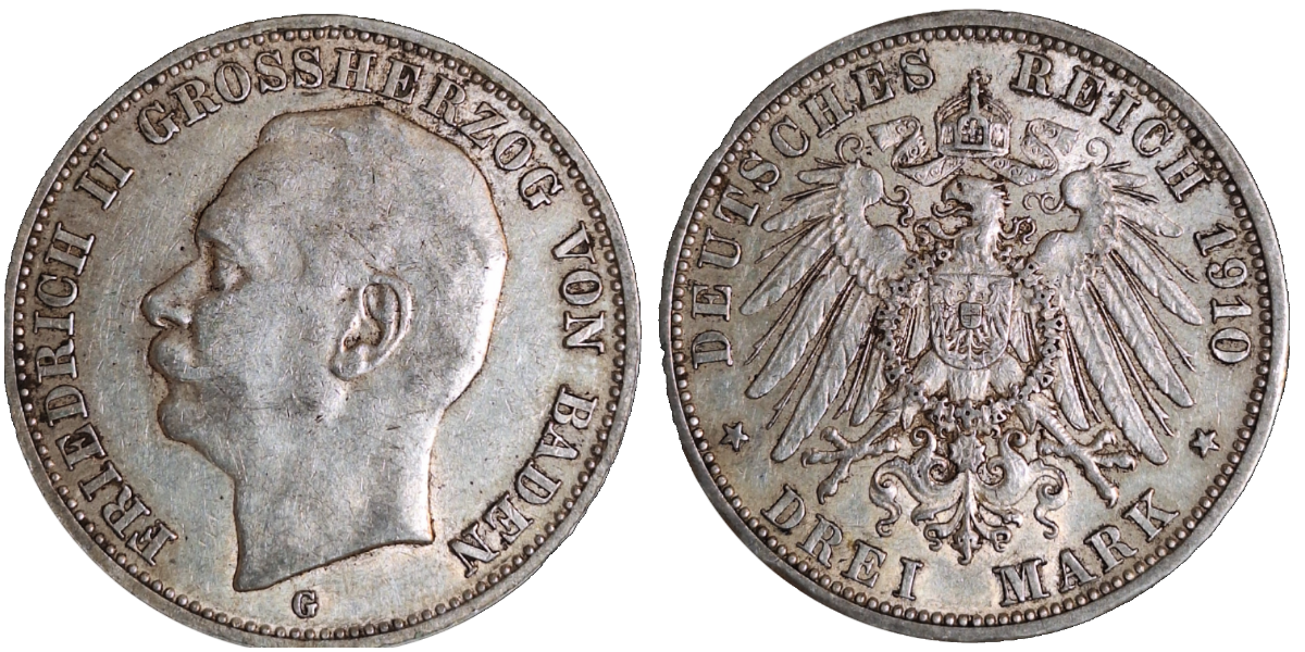 5 Mark Baden 1910 G J 40 ss/vz