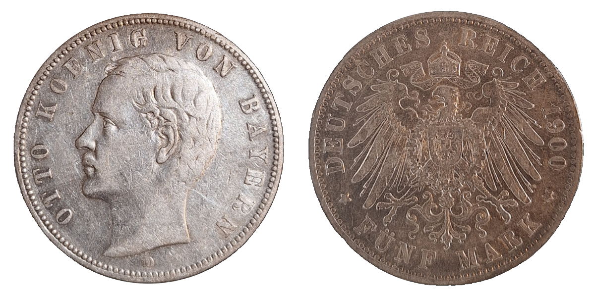 5 Mark Otto Bayern 1899 D J 046 fast SS