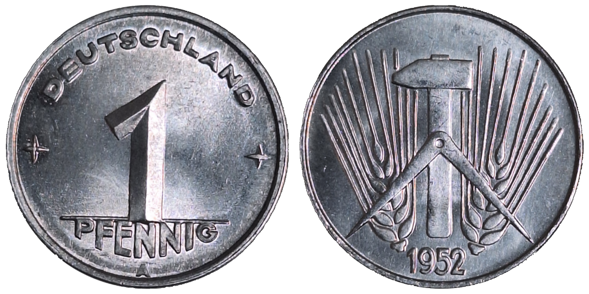 1 Pfennig DDR 1948 A stgl /matt J1501