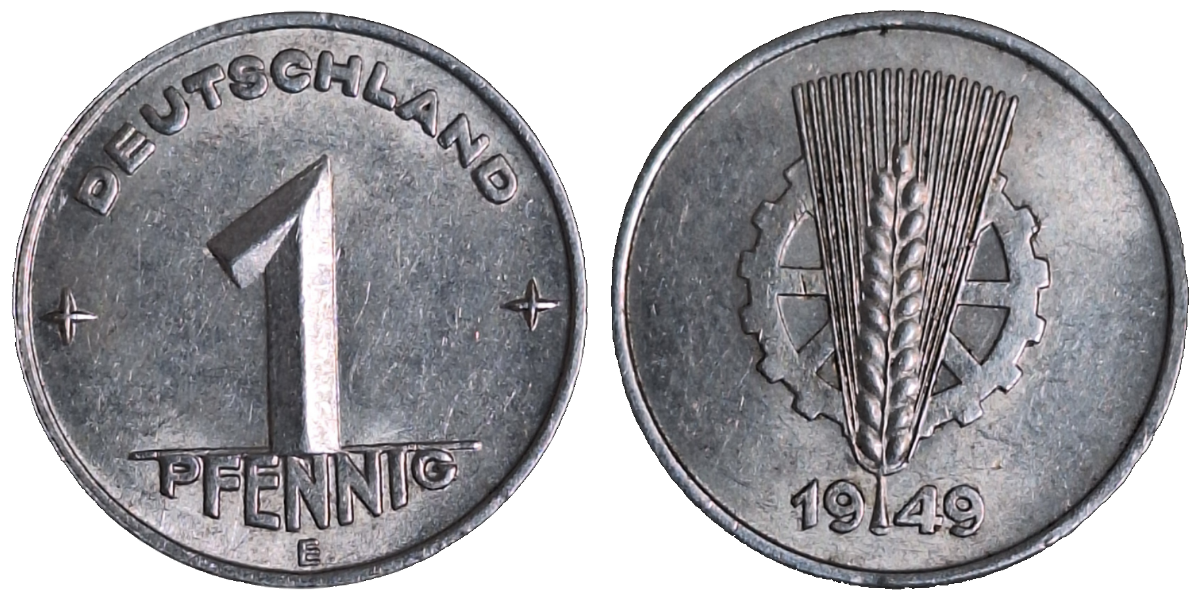 1 Pfennig DDR 1949 E J1501 vz/stgl
