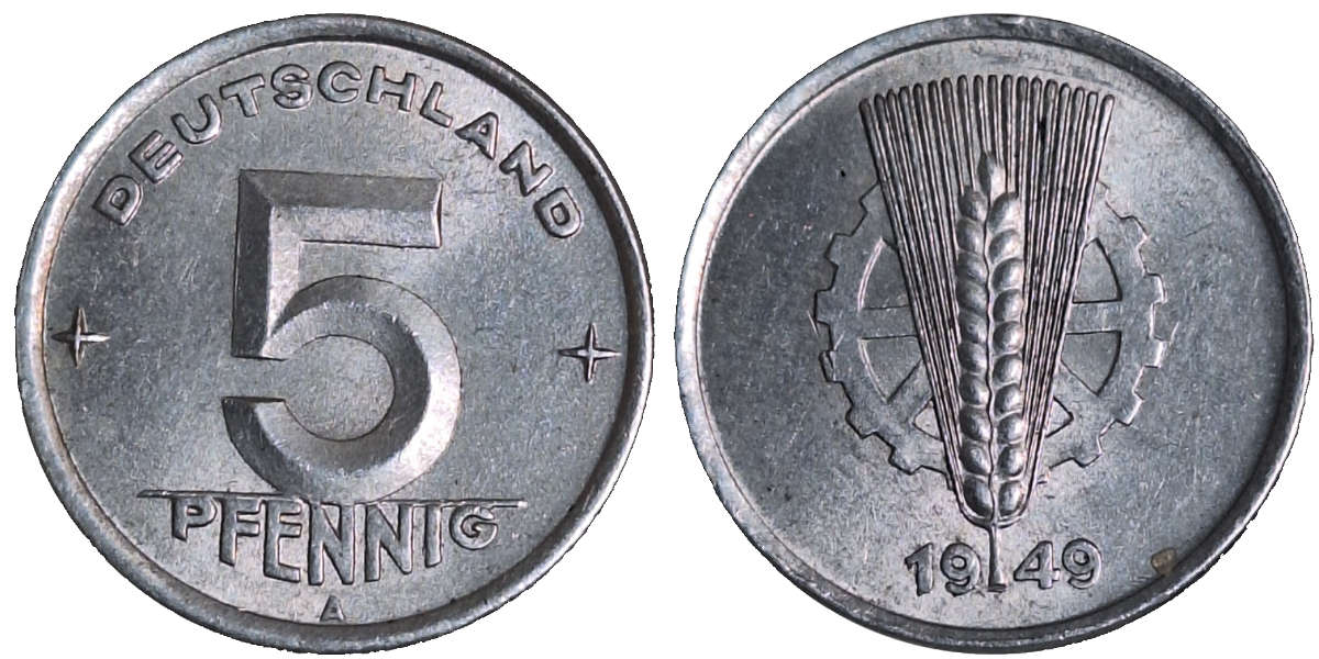 5 Pfennig DDR1949A bfr J1502