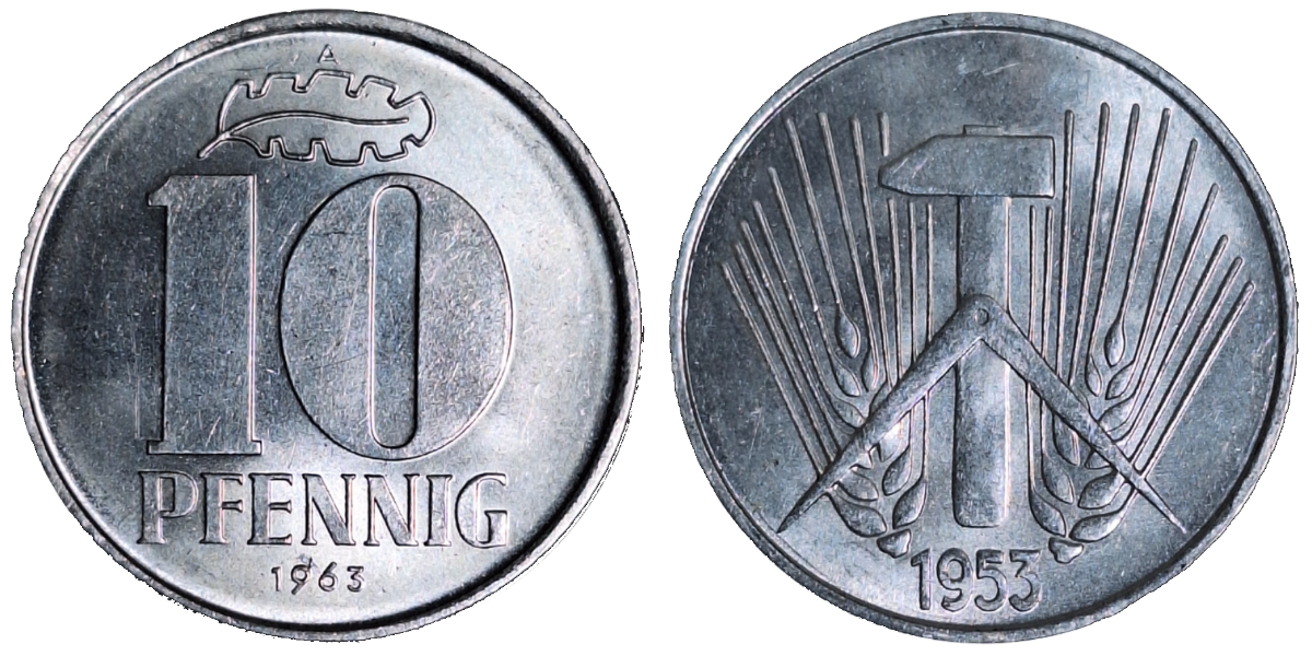 10 Pfennig DDR 1953 A bfr J1507 bfr 10 Pfennig