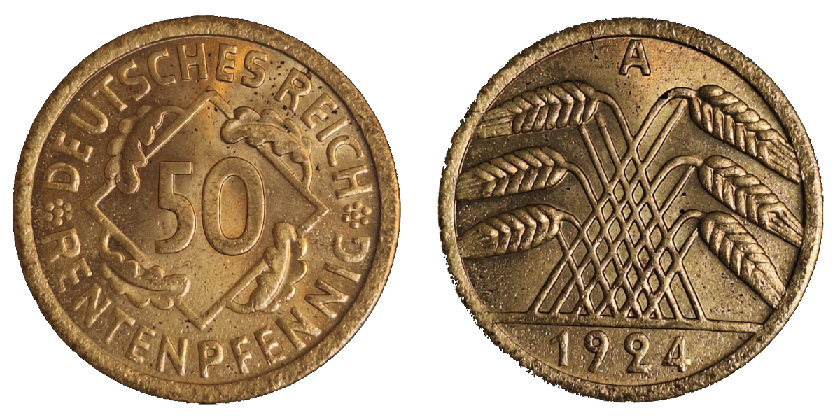 50 Rentenpfennig 1924 A prfr/st!!J 310