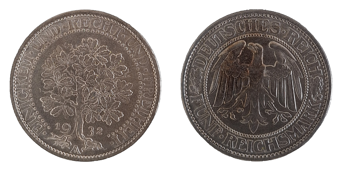 5 RM. 1932 A Eichbaum vz/stgl TOP