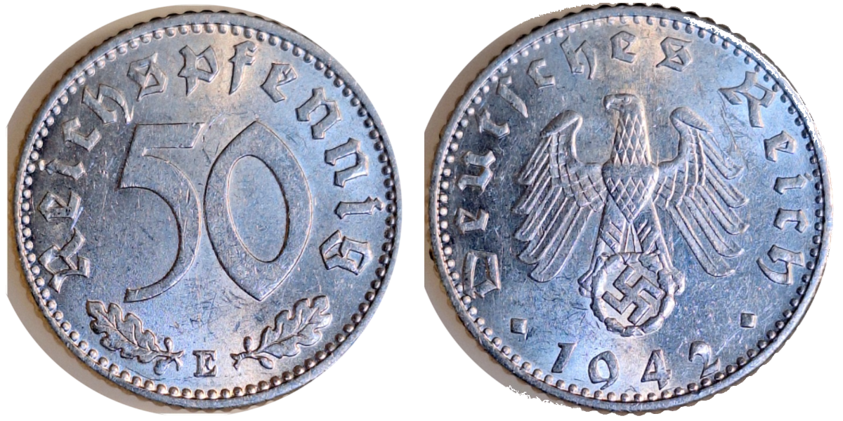 50 Reichspfennig 1942 E J372 VZ