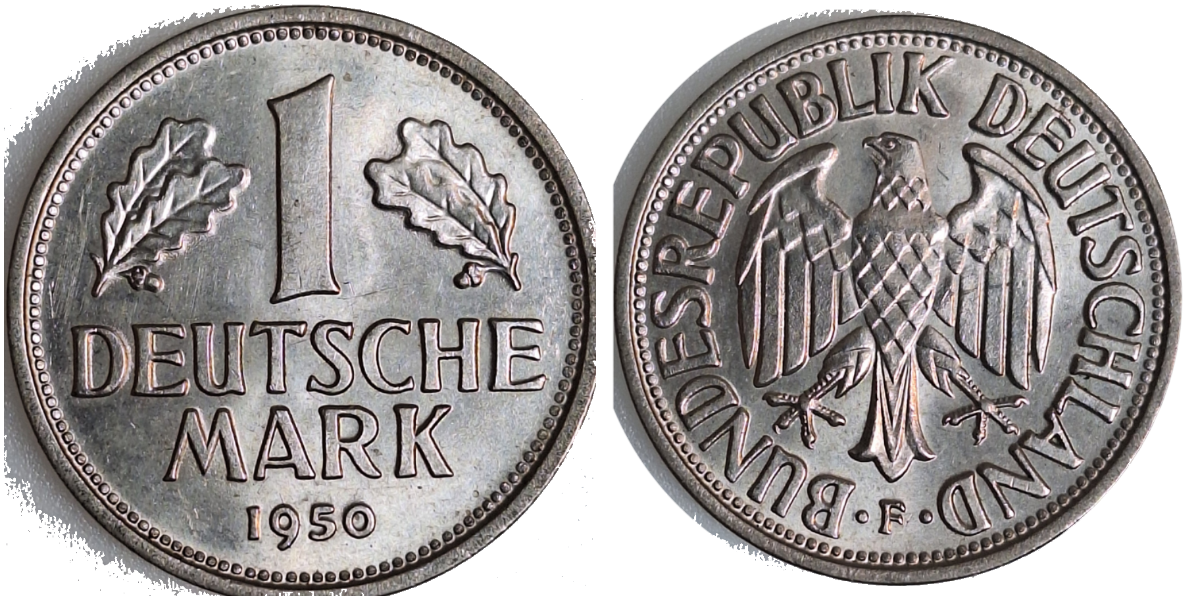 1 Deutsche Mark 1950 F bfr/stgl, J385