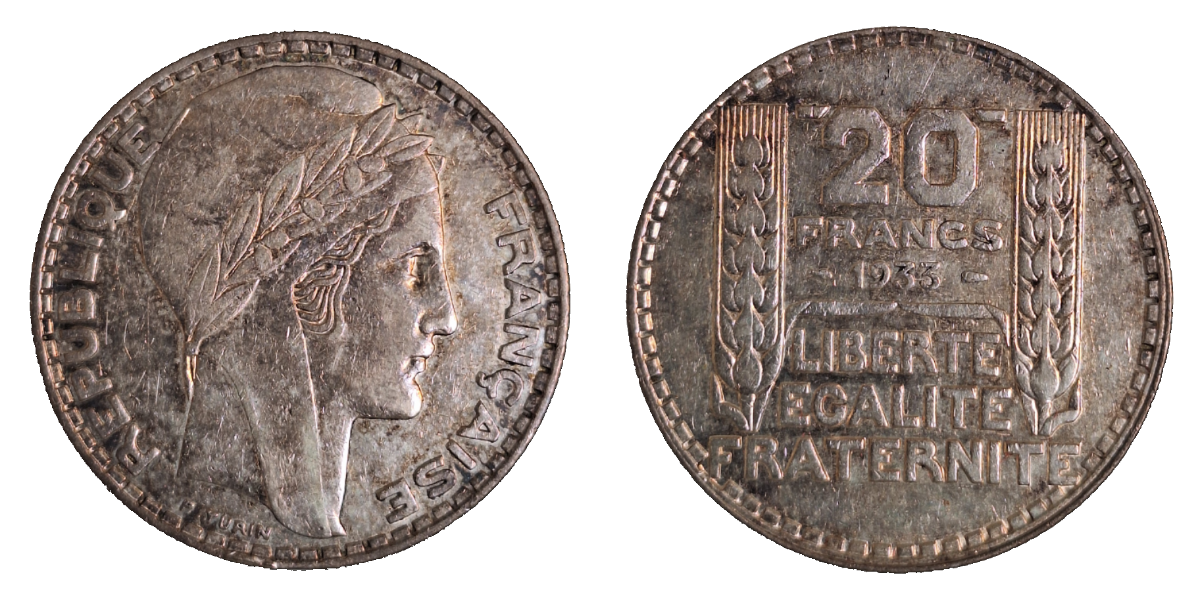 20 Francs 1933 ss/vz France