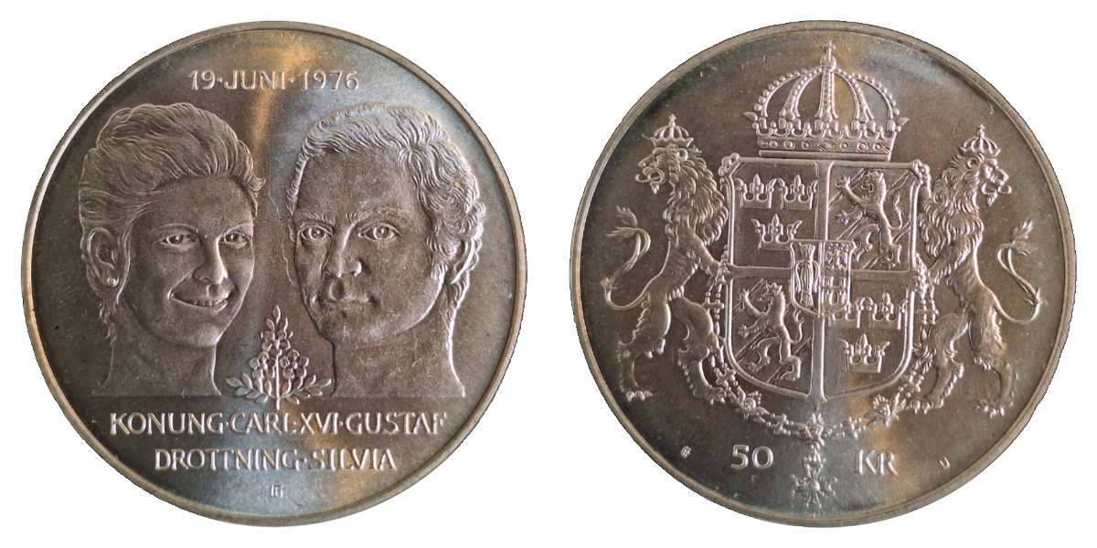 50 Kronen 1976 Sweden Hochzeit, prfr/stgl