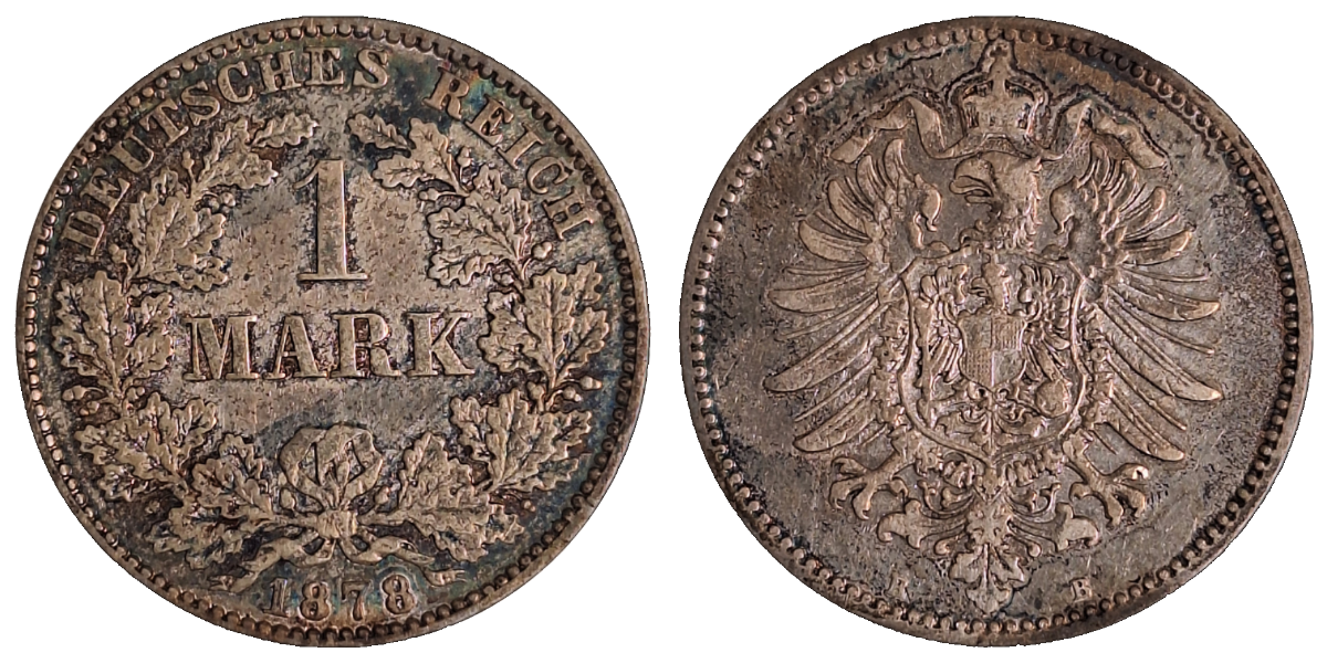 1 Mark 1878 B ss J 009 Deutsches Reich