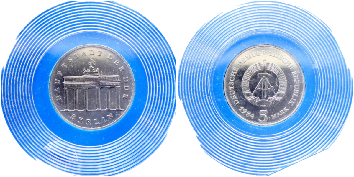 5 Mark DDR Brandenburger Tor 1984 A