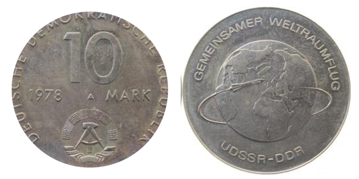 10 Mark DDR Weltraumflug stgl 1978 A J 1568