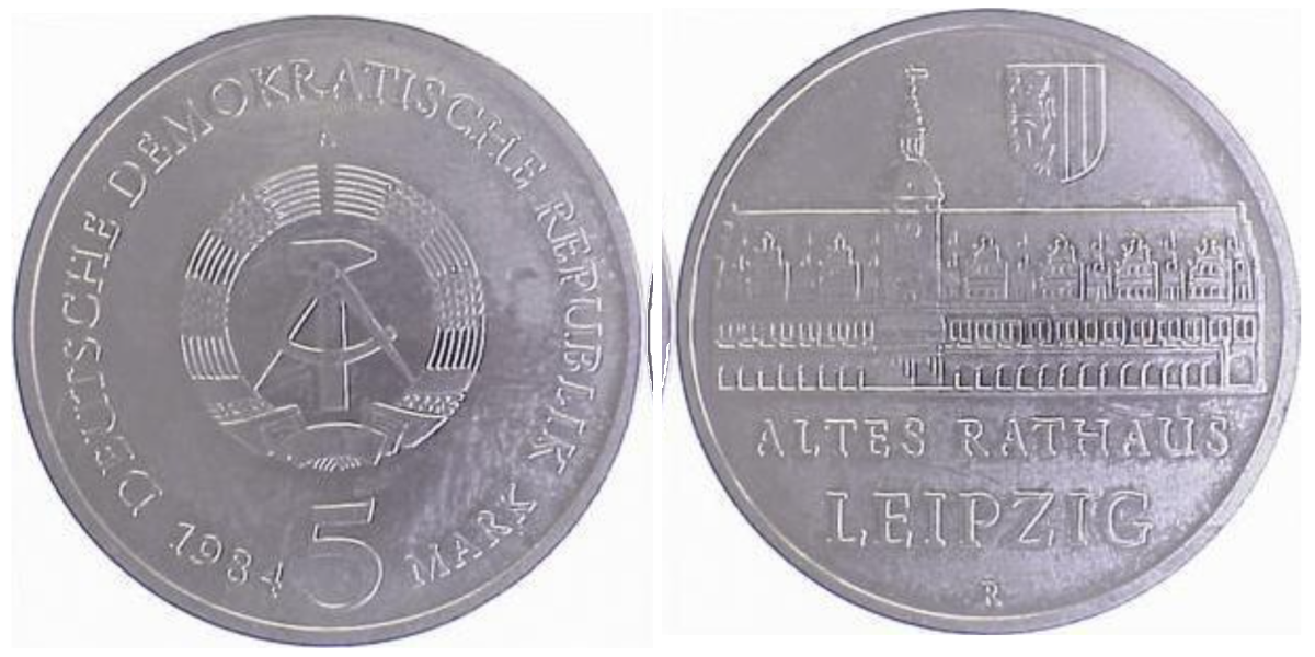 5 Mark Altes Rathaus Leipzig 1984 A vz