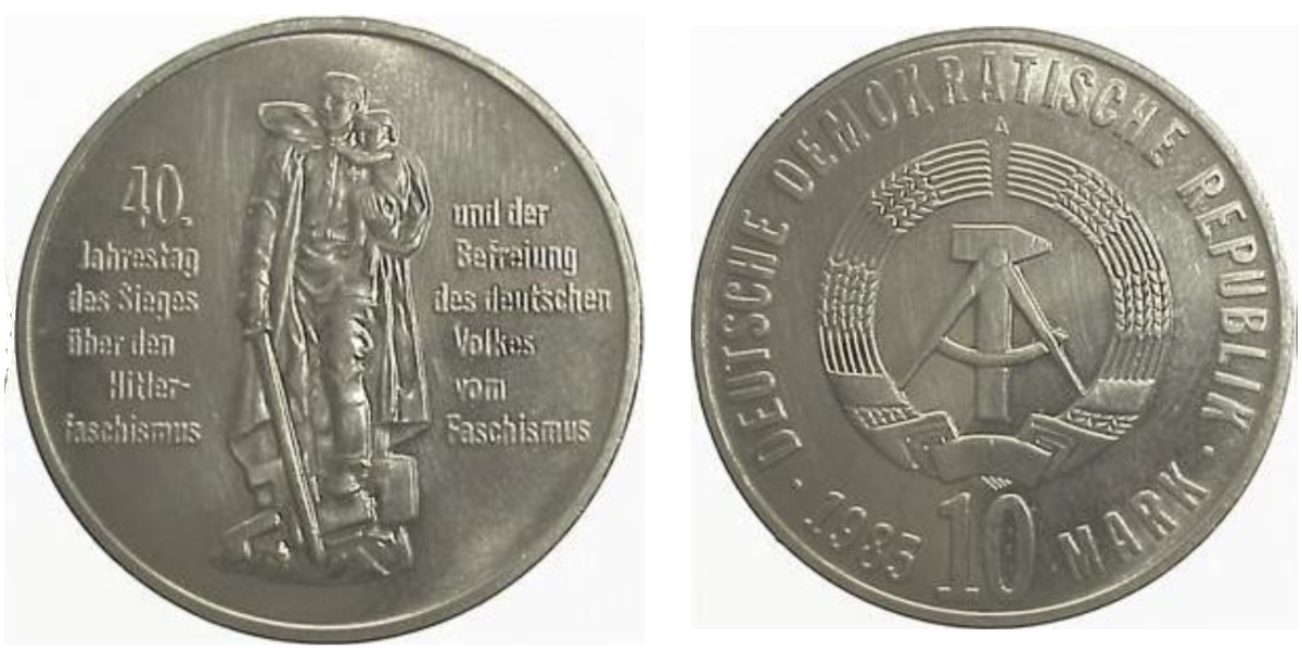 10 Mark DDR 40 Jahre Sieg über Faschismus 1603 Stempelglanz