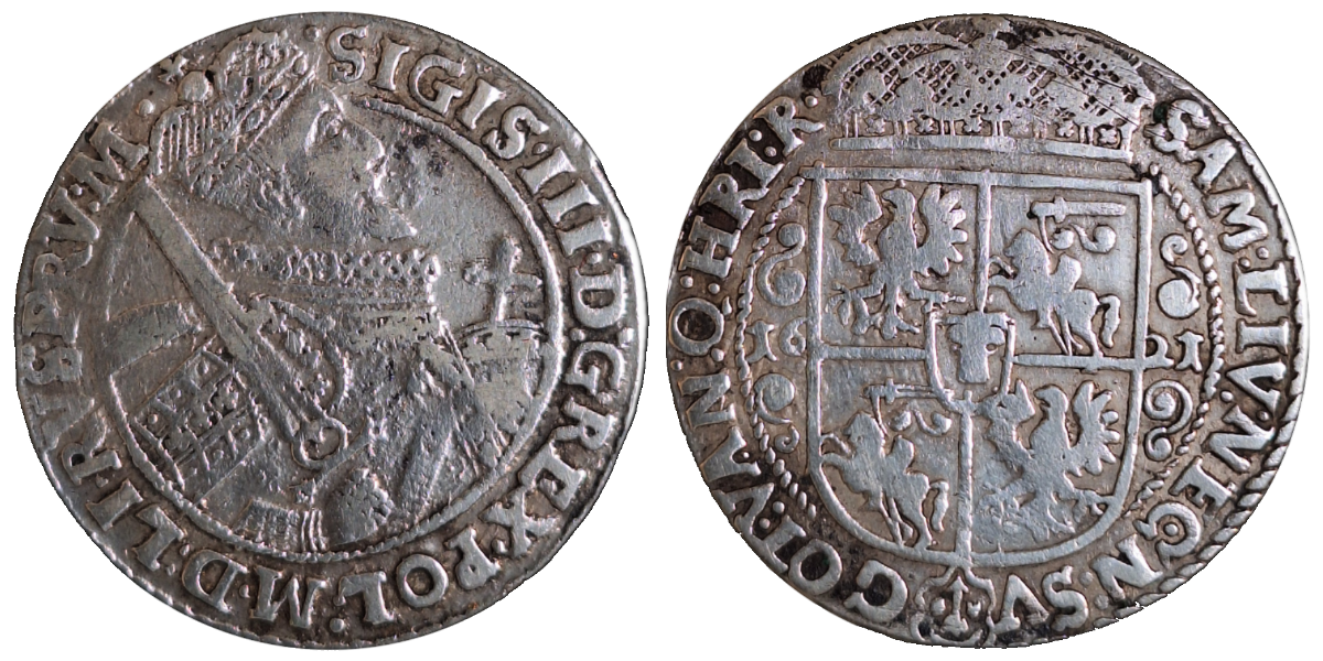 18 Groschen 1621 Sigismund III Wasa Ort koronny Polen-Litauen SS-