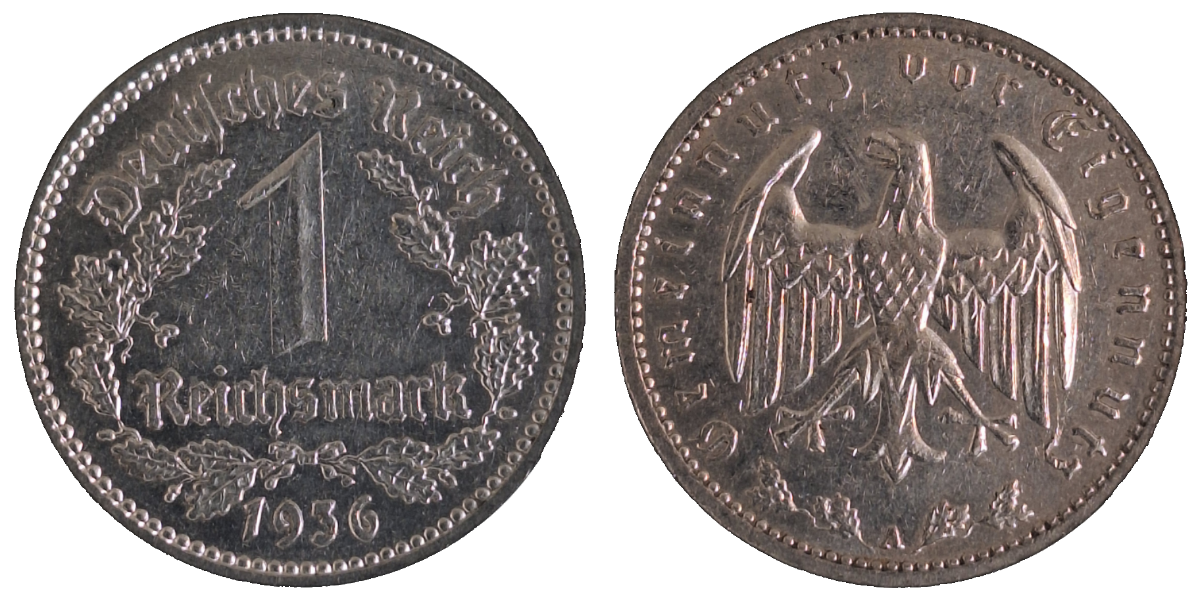 1 Reichsmark 1936 A vz J 354