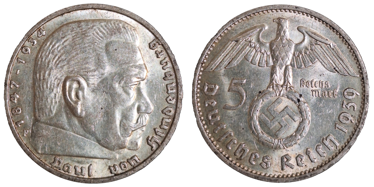 5 RM Hindenburg 1939 F vz