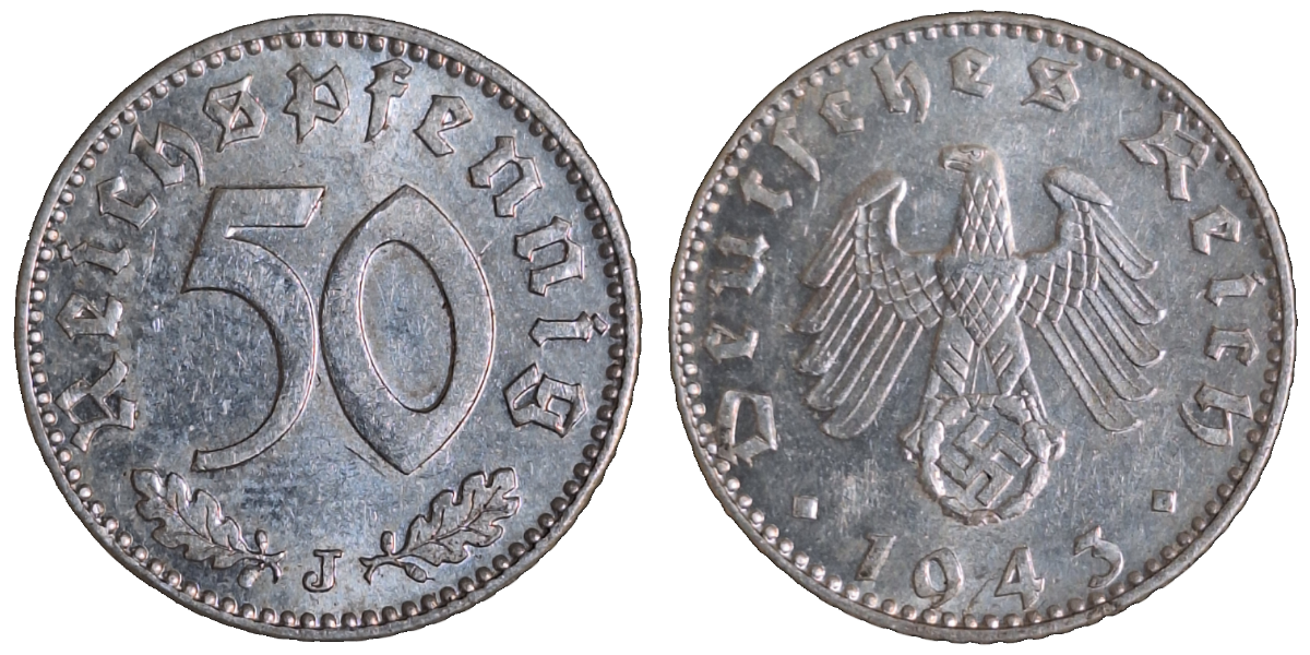 50 Reichspfennig 1943 J vz