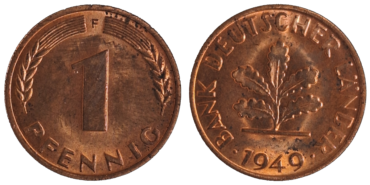 1 Pfennig 1949 F Bank Deutscher Länder bfr J376