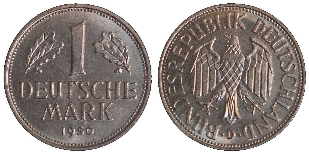 1 Deutsche Mark 1950 D J 385 1 DM