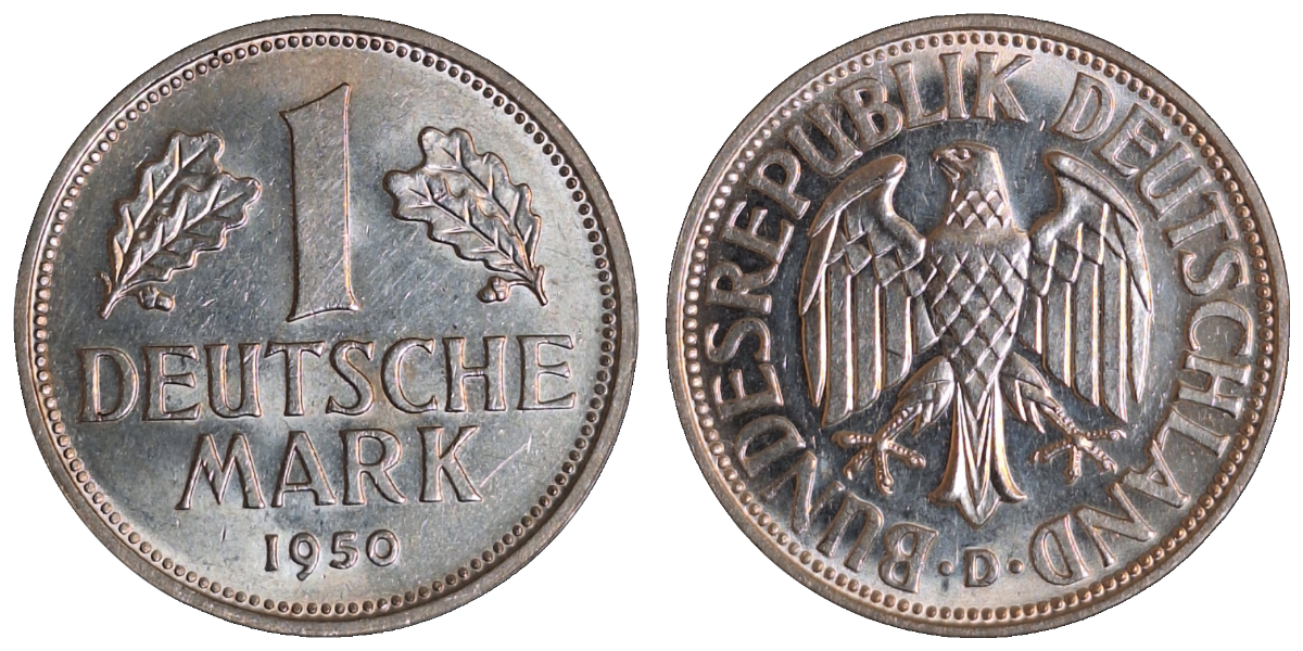 1 Deutsche Mark 1950 D bfr. 1 DM