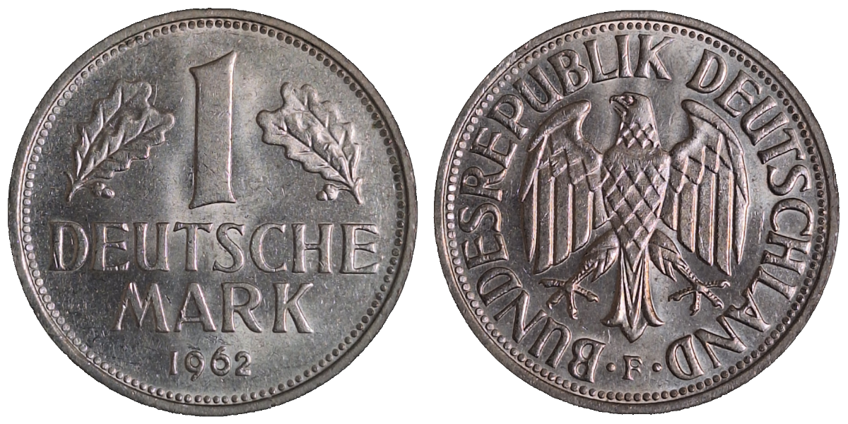1 Deutsche Mark 1962 F bfr/stgl J385 1 DM