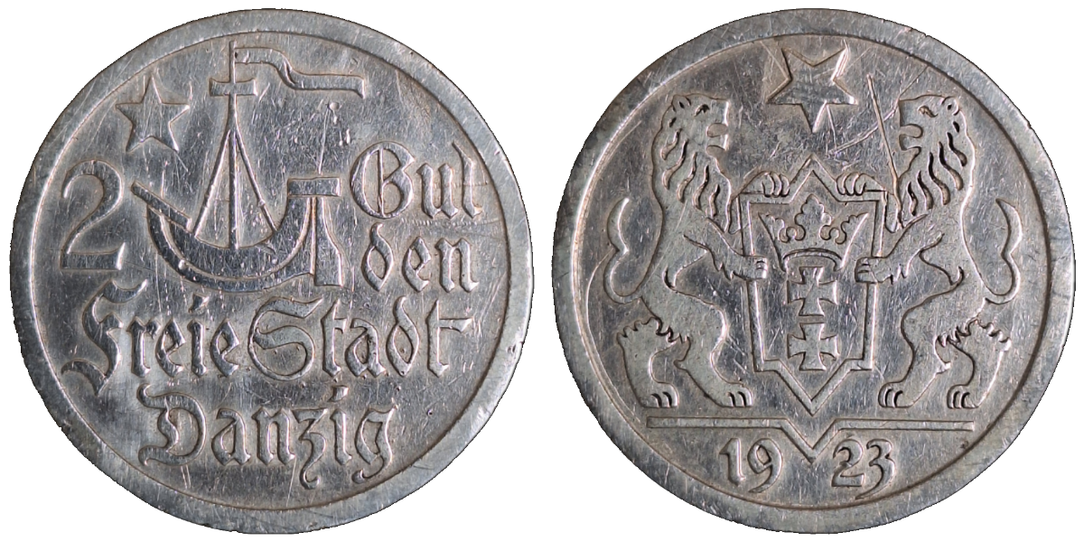 1 Gulden 1923 Danzig ss+