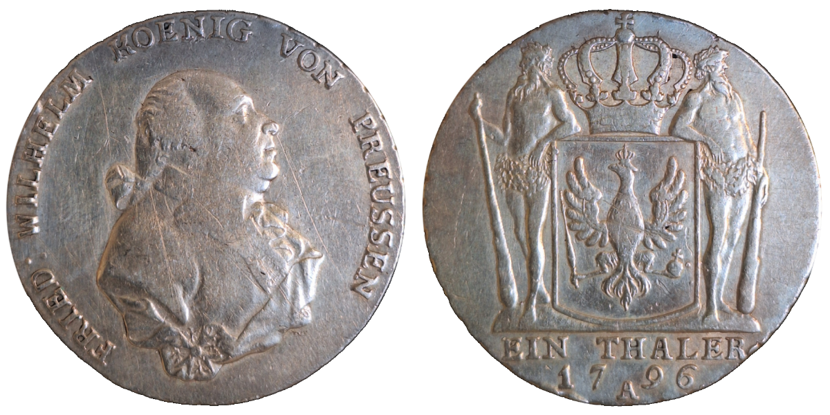 1 Taler 1796A Preussen fast SS mit Krätzerchen KM 360