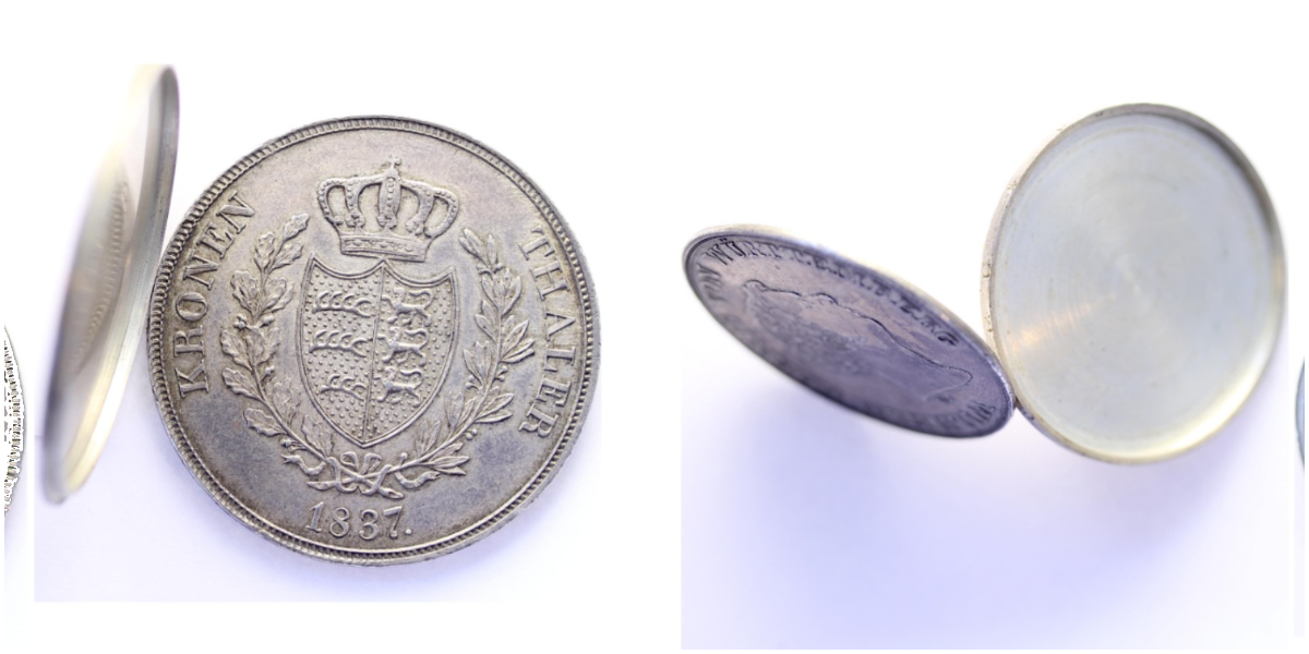 1 Kronenthaler 1810 Württemberg als Döschen bearbeitet, Kronentaler als Dose