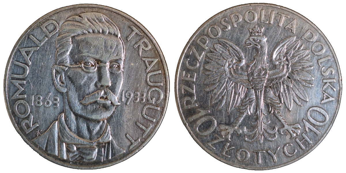 10 Zlotych 1933 Romuald Traugutt, ss/vz Y# 24 70. Jahrestag des Aufstandes von 1863