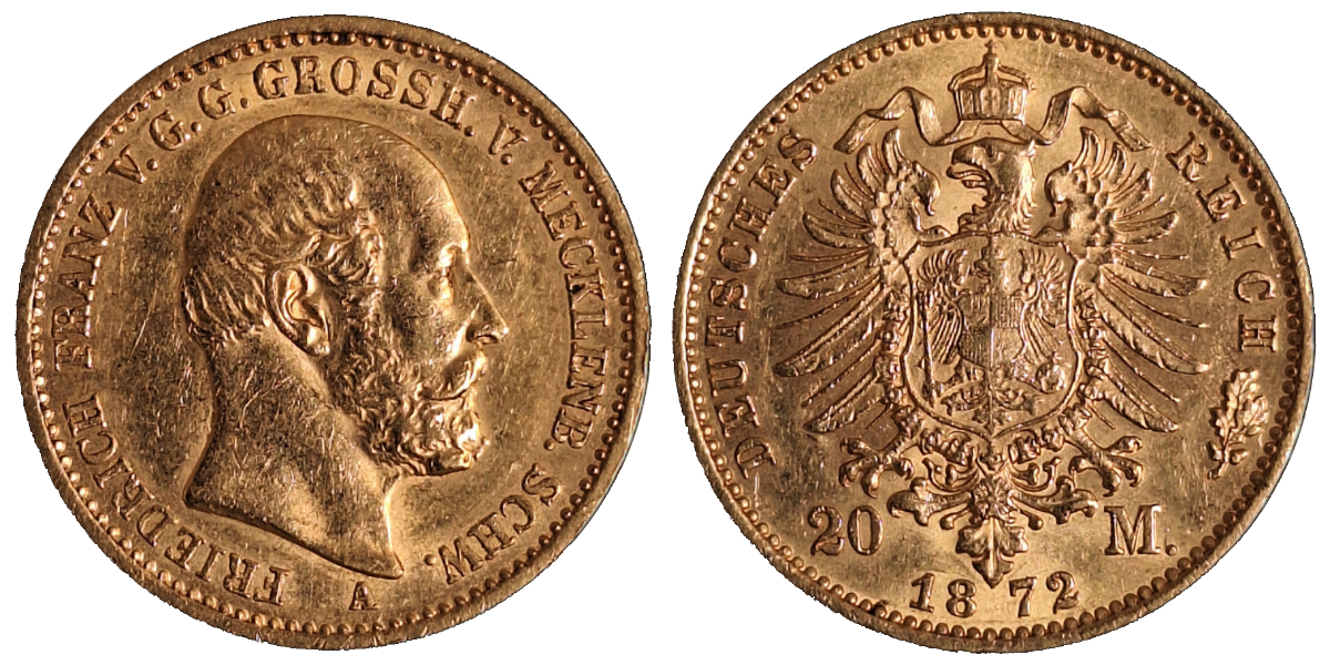 20M. 1872 A Meckl.Schwerin ss/vz