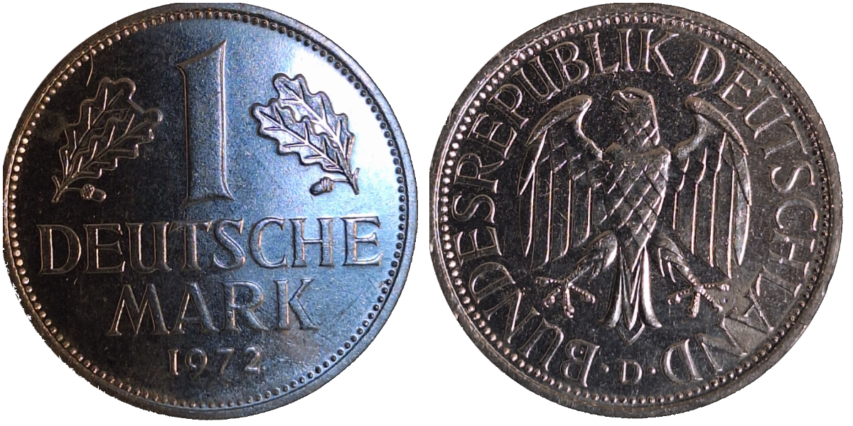 1 Deutsche Mark 1972 Dbfr/stgl Erstabschlag Polierte Platte-ähnlich
