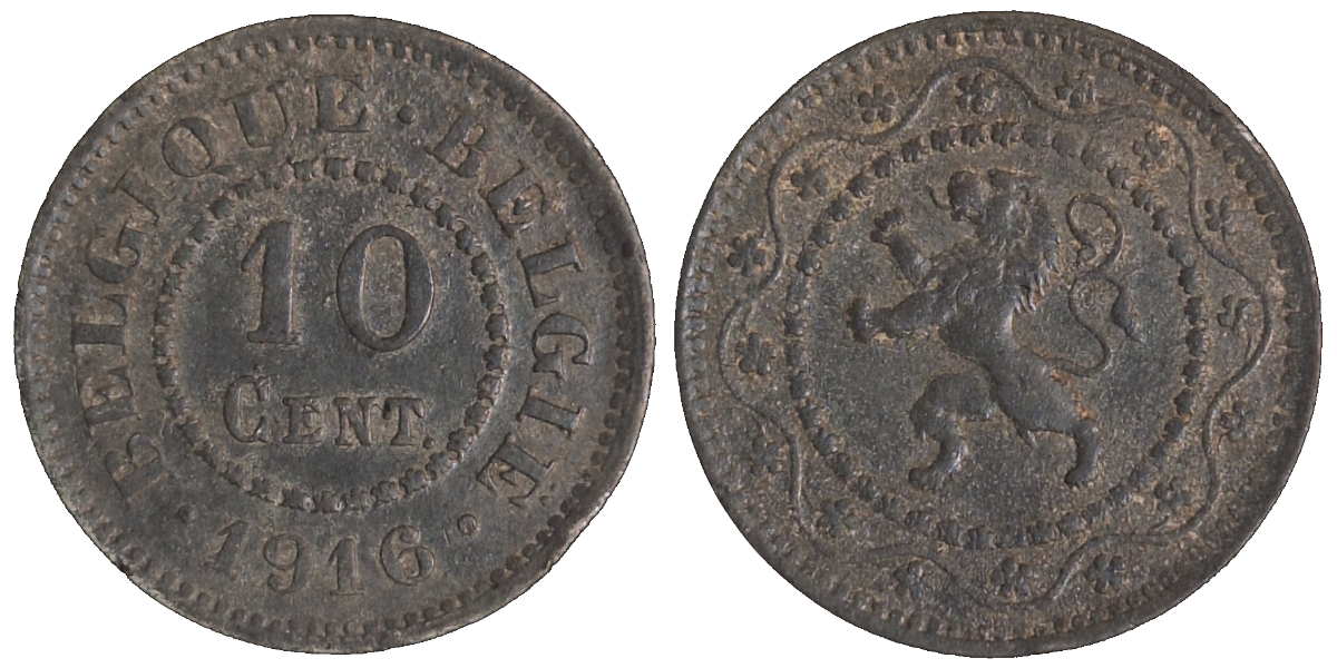 10 Cent. 1916 Königreich Belgien SS/VZ besetzte Gebiete
