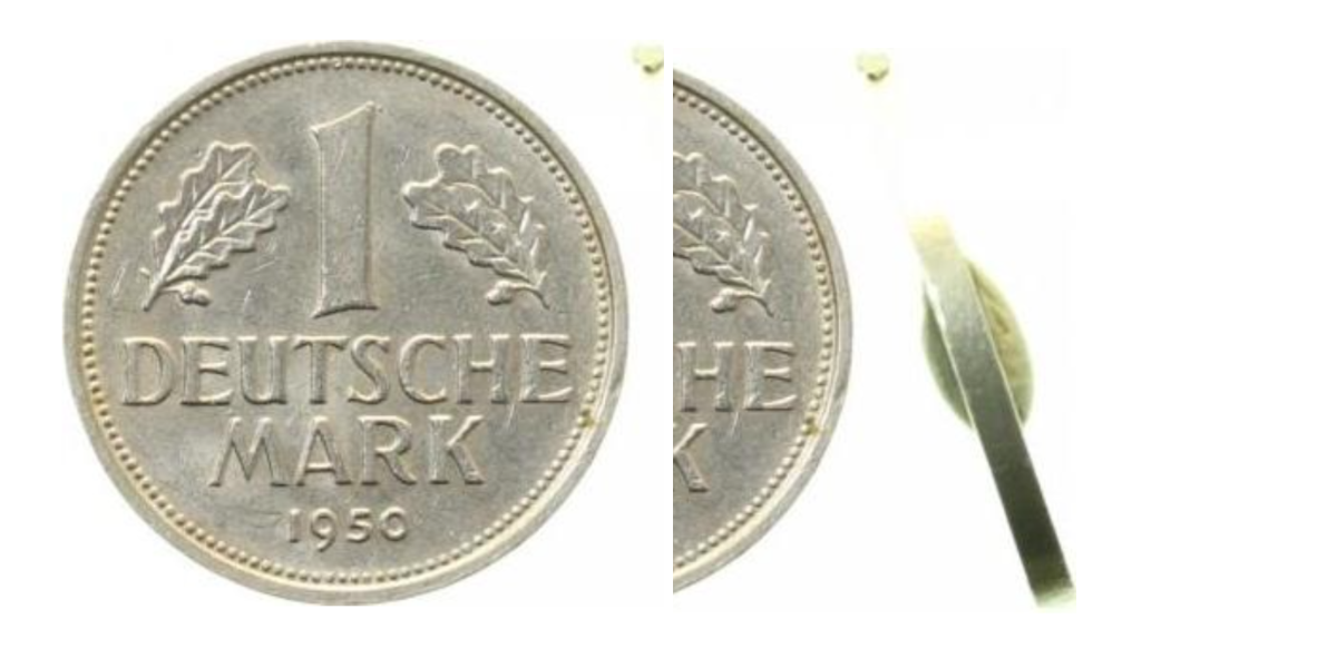 1 Deutsche Mark 1950 D Fehlprägung ohne Randinschrift ! J385