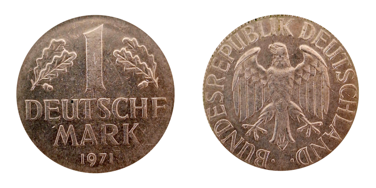 1 Deutsche Mark 1971 Fehlprägung ohne Münzzeichen