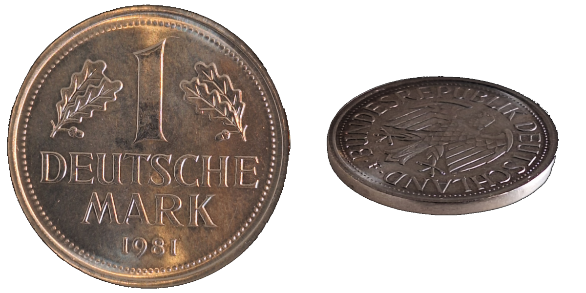 1 DM Fehlprägung 1981 F ohne Rand & Ring geprägt, Unikat?